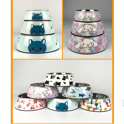 Hot selling removable Melamine and stainless steel pet bowl dog&amp;cat bowls миски для собак миска для кошки