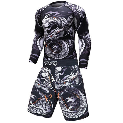 Man Compression Sports Suit Quick drying Perspiration Fitness Training MMA Kit rashguard Male Sportswear Jogging Running Clothes