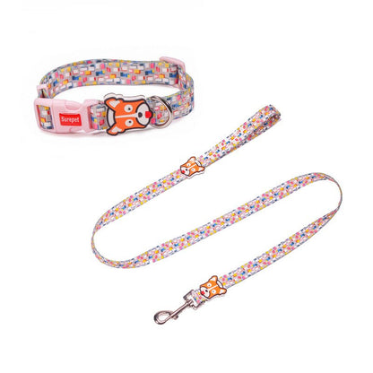 Dog Collars Fashion Designer Print Non-Escape Nylon Dog Harness Breakaway Quick Release Pet Harness Vest Walking Lead Adjustable