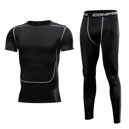 Men Clothing Sportswear Gym Fitness Compression Suits Running Set Sport Outdoor Jogging Quick Dry Tight