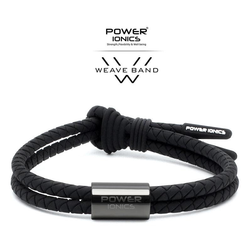 Power Ionics WEAVE BAND Unisex Waterproof Ions and Germanium Sports Fashion Bracelet Free Lettering Gifts