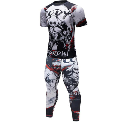 Man Compression Sports Suit Quick drying Perspiration Fitness Training MMA Kit rashguard Male Sportswear Jogging Running Clothes