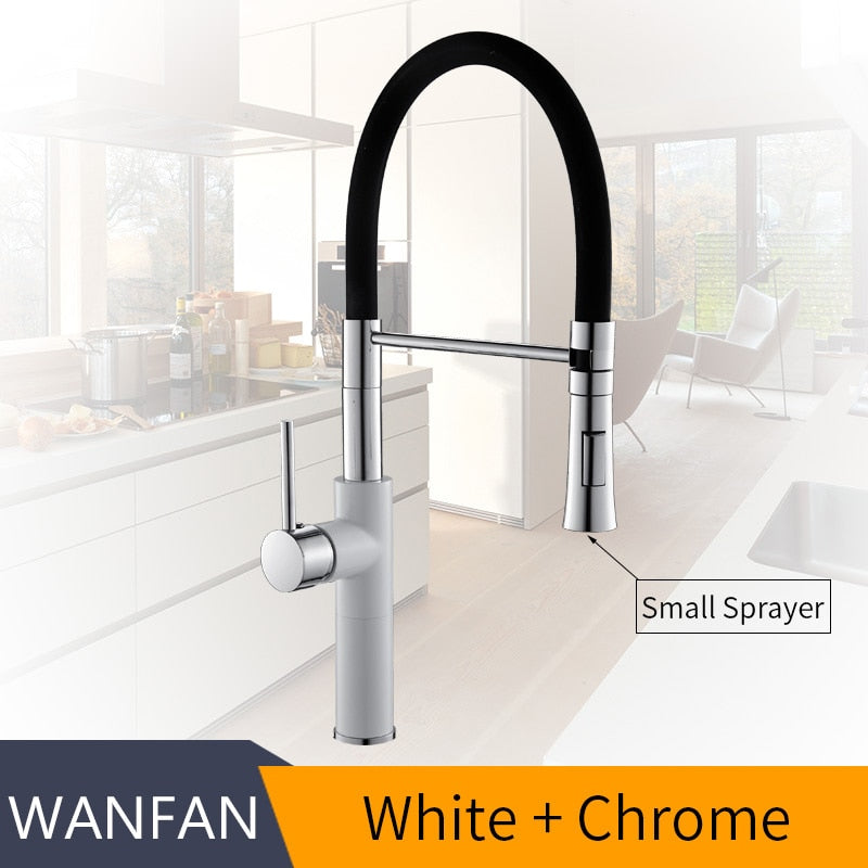 Kitchen Faucets Chrome Kitchen Sink Crane Deck Mount Pull Down Dual Sprayer Nozzle Torneira De Cozinha Mixer Water Taps LK-9910