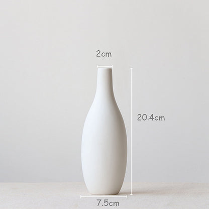 1pc Zen Garden Minimalist Vase White Ceramic Porcelain Flower Vase Hydroponic Container Home Wedding Decoration Centerpiece