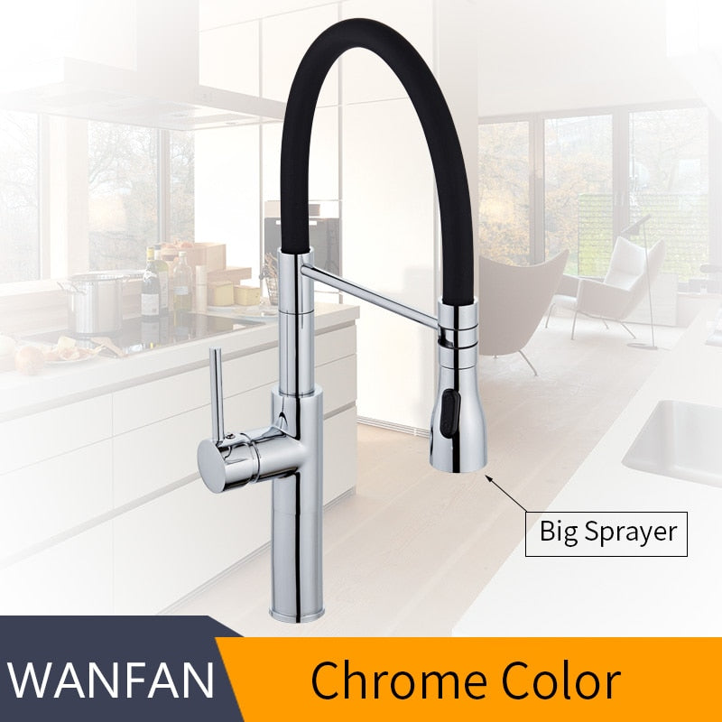 Kitchen Faucets Chrome Kitchen Sink Crane Deck Mount Pull Down Dual Sprayer Nozzle Torneira De Cozinha Mixer Water Taps LK-9910