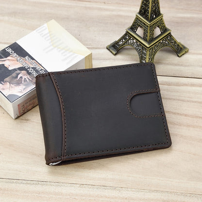 Luufan Leather Money Clip Wallet 100% Genuine Leather Men Bifold Wallets For Credit ID Card Cash Clip Purse Portable New Fashion