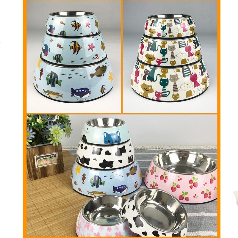 Hot selling removable Melamine and stainless steel pet bowl dog&amp;cat bowls миски для собак миска для кошки