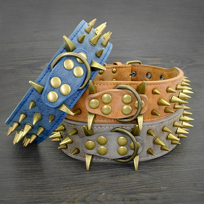 2&quot; Width Spiked Studded Dog Collar for Medium Large Dogs Pitbull German Shepherd PU Leather Pet Collars Cool &amp; Fashion