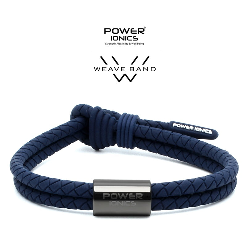 Power Ionics WEAVE BAND Unisex Waterproof Ions and Germanium Sports Fashion Bracelet Free Lettering Gifts