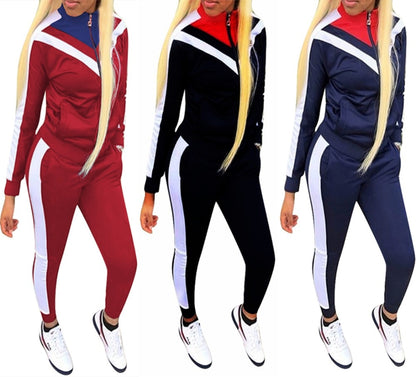 Women Sportswear Casual Long Sleeve Gym Clothing Autumn Tracksuit Women Yoga Set Fitness Clothing Zipper Sport Clothing mujer