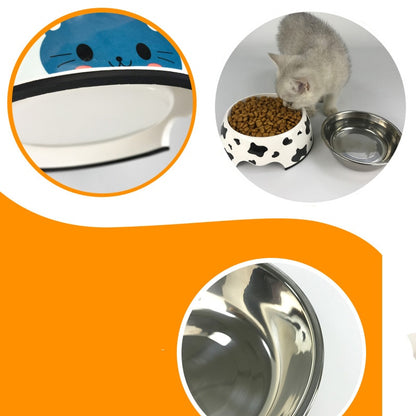 Hot selling removable Melamine and stainless steel pet bowl dog&amp;cat bowls миски для собак миска для кошки