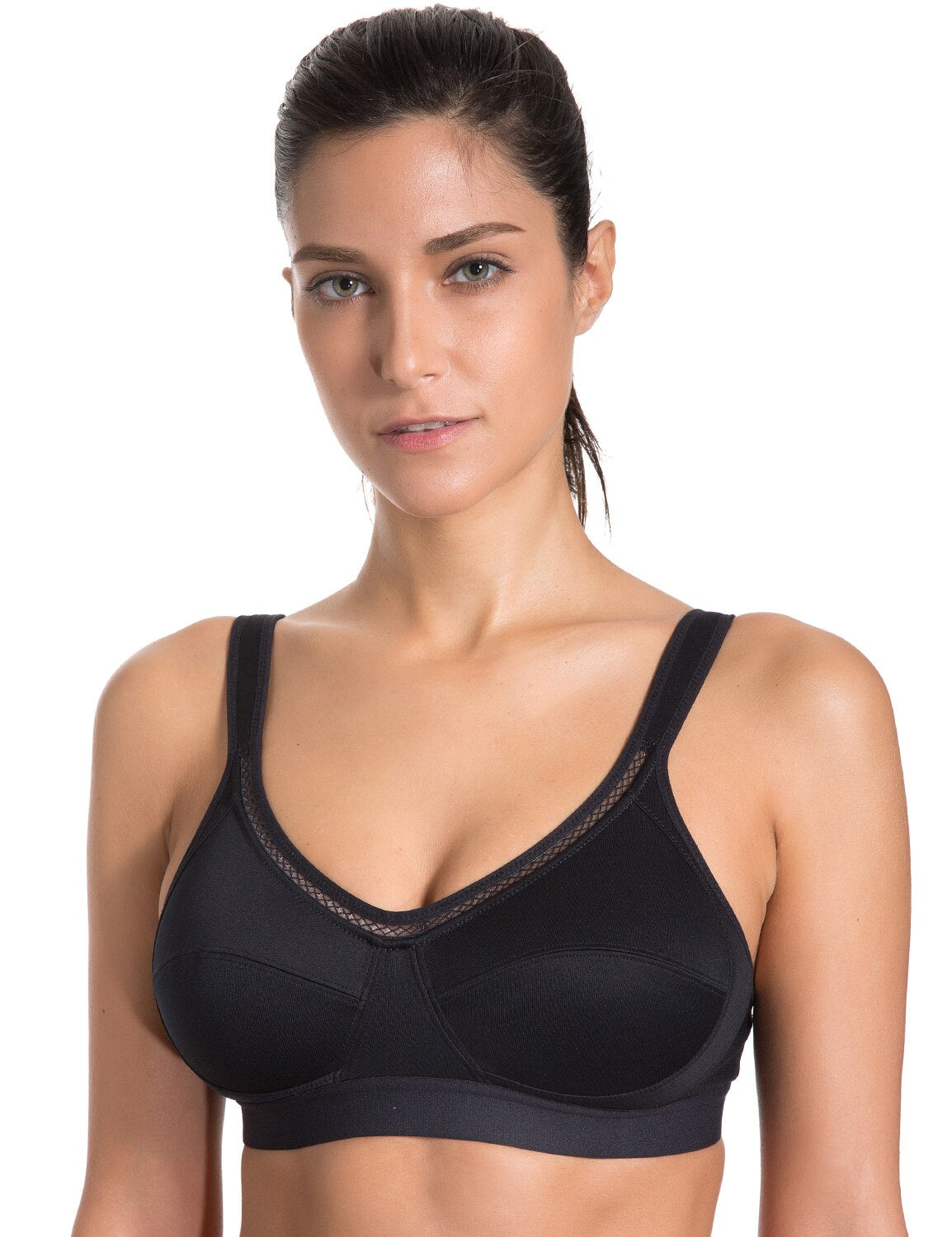 Women&#39;s High Support Solid No Padding Fitness Classic Sports Bra