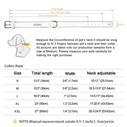 Personalized Dog Collar Custom Leather Dog Collars Inner Padded Pet ID Collar For Small Medium Large Dogs Pitbull Bulldog