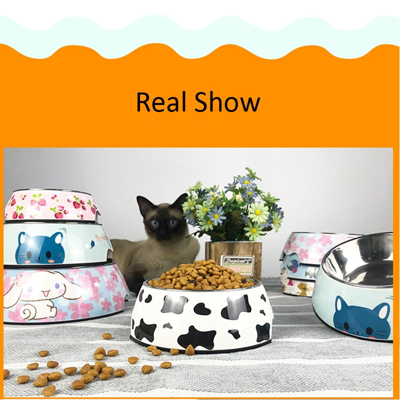 Hot selling removable Melamine and stainless steel pet bowl dog&amp;cat bowls миски для собак миска для кошки