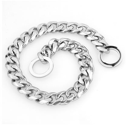 15mm Solid Dog Chain Stainless Steel Necklace Dogs Collar Training Metal Strong P Chain Choker Pet Collars for Pitbulls