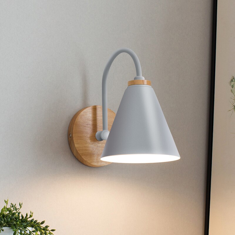 wooden wall lights bedside wall lamp bedroom wall light sconce for kitchen restaurant modern wall lamp Nordic macaroon sconces