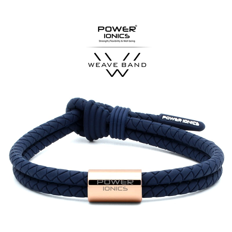 Power Ionics WEAVE BAND Unisex Waterproof Ions and Germanium Sports Fashion Bracelet Free Lettering Gifts