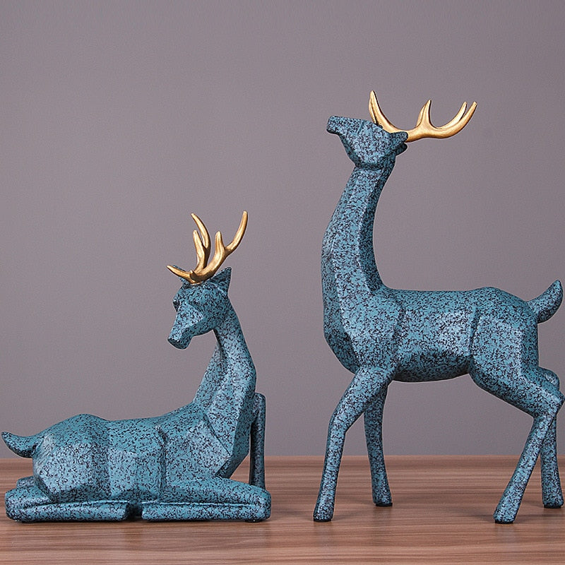 Nordic Creative Solid Geometry Home Decor Living Room Deer Ornaments Resin Craft Home Furnishing for Decoration Desktop Figurine