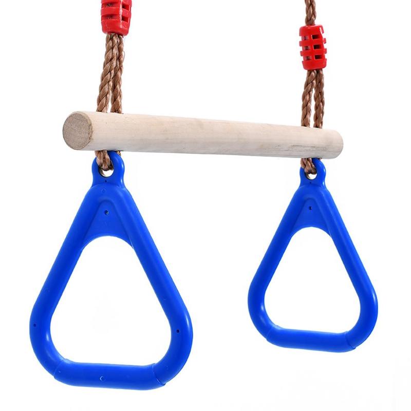 Kids Fitness Toy Wooden Rope Ladder Multi Rungs Climbing Game Toy Outdoor Training Activity Safe Sports Rope Swing Swivel Rotary