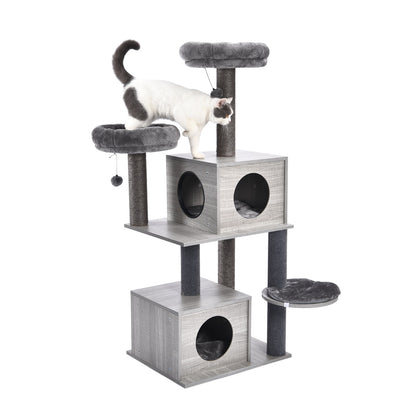 Cat Tree Furniture Tower Climb Activity Tree Scratcher Play House Kitty Tower Furniture Pet Play House