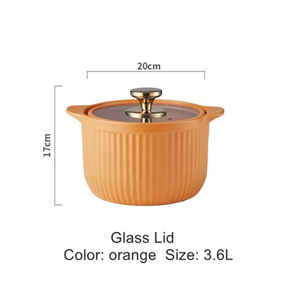 Luxury Soup Pot Crock Pot Casserole Ceramic Saucepan Soup EarthenPot High Temperature Resistant Cooking Pan Pot for Gas Stove