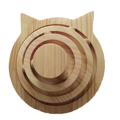 2/3 layers Cat Turntable Wooden Pet Cat Toys Cat Interactive Game Toys Pet Smart Track With Balls Funny Kitten Toys Pet Supplies