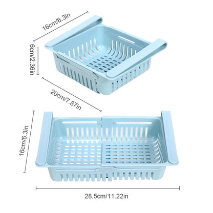 2Pcs Refrigerator Organizer Drawer Kitchen Fruit Vegetable Firdget Organizer Drawer Plastic Fridge Storage Baskets Organizador