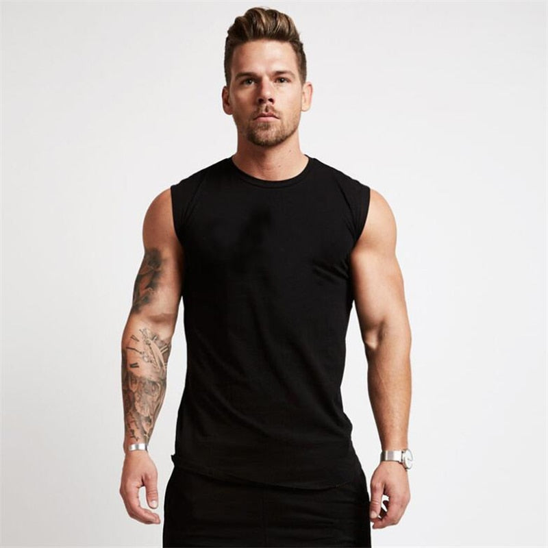 Summer Gym Tank Top Men Workout Sleeveless Shirt Bodybuilding Clothing Fitness Mens Sportswear Muscle Vests Men Tanktops