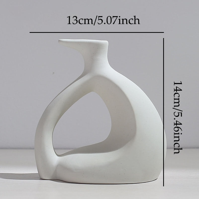 Nordic Ceramic Vase Figurines Interior Modern Plant Pot desktop Planter Living Room decor vases home Decoraiton Accessories