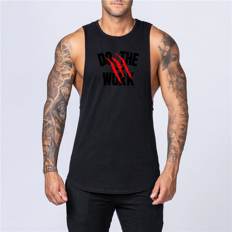 Workout Gym Mens Tank Top Vest Muscle Sleeveless Sportswear Shirt Stringer Fashion Clothing Bodybuilding Cotton Fitness Singlets