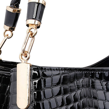 2Pcs Women luxury Handbag Zip Shoulder Bags For Women 2023 Soft Crocodile Pattern Leather Portable Shopping Totes bolso mujer