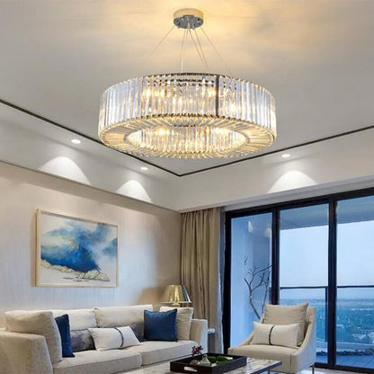 Manggic Luxury Modern Chandelier Lighting Round Crystal Chandeliers Light Crystal Fixtures Living Room Dining Room