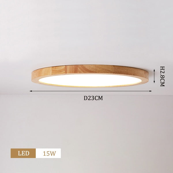 Led Wood Ceiling Lamp Modern Kitchen Bedroom Entrance Light Fixture Surface Mounted Bedroom Closet 2.8Cm Height Ceiling Lighting