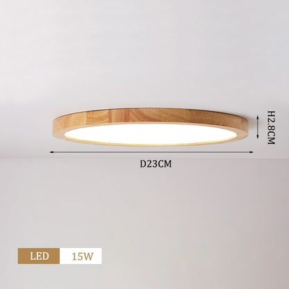 Led Wood Ceiling Lamp Modern Kitchen Bedroom Entrance Light Fixture Surface Mounted Bedroom Closet 2.8Cm Height Ceiling Lighting