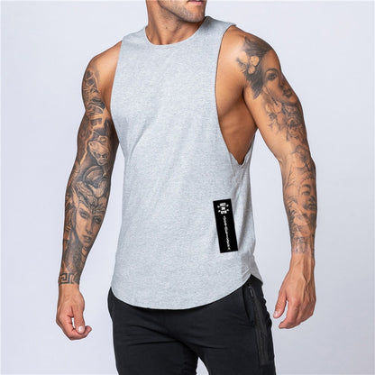 Workout Gym Mens Tank Top Vest Muscle Sleeveless Sportswear Shirt Stringer Fashion Clothing Bodybuilding Cotton Fitness Singlets