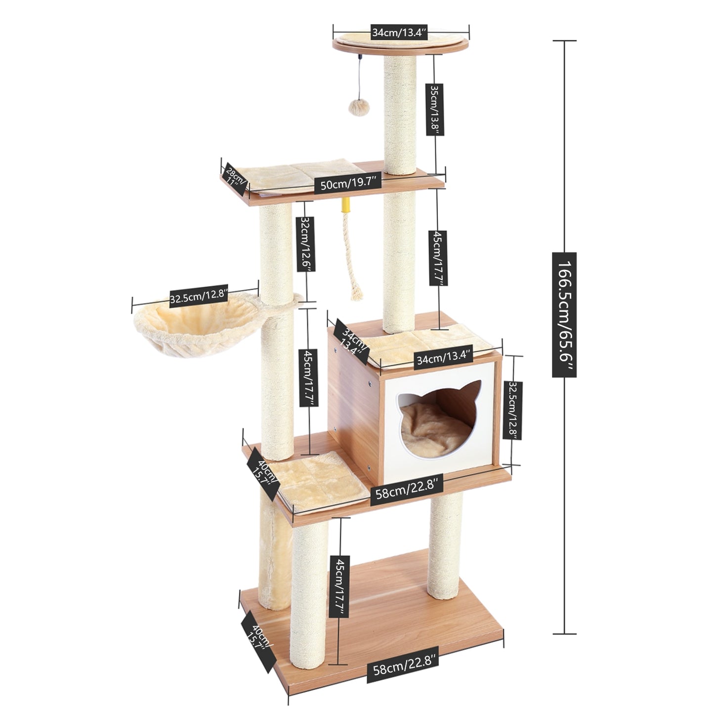 Fast Delivery Large Cat Tree Tower Condo cat scratcher Post Pet Kitty Play House with Hammock Perches Platform rascador gato