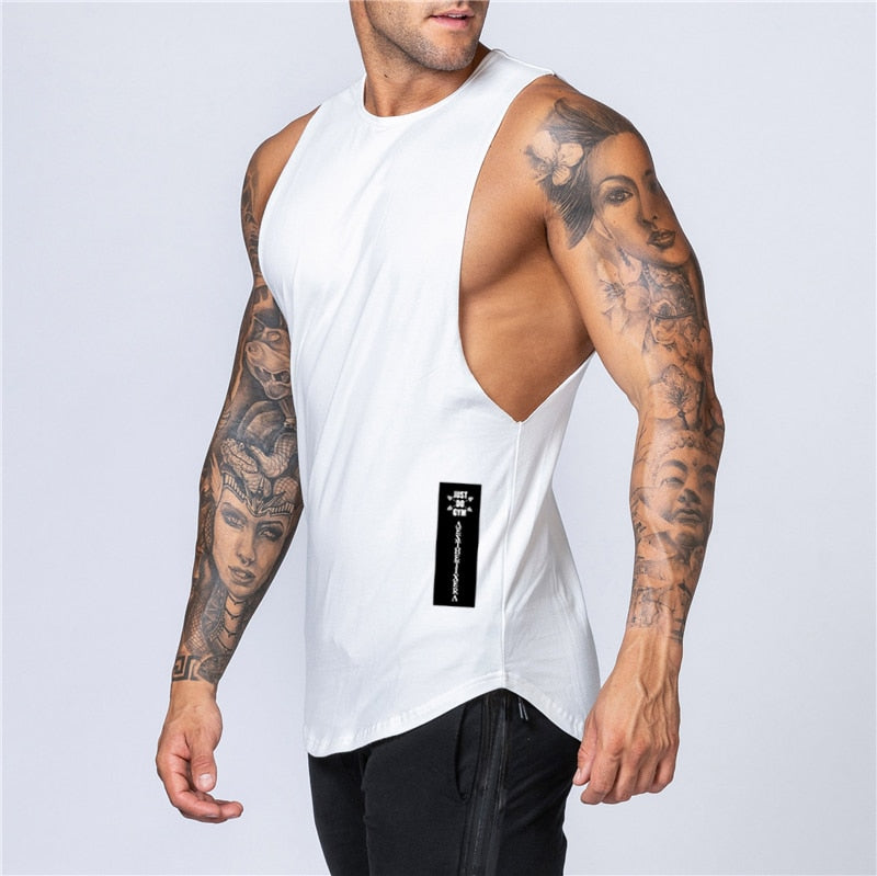 Workout Gym Mens Tank Top Vest Muscle Sleeveless Sportswear Shirt Stringer Fashion Clothing Bodybuilding Cotton Fitness Singlets