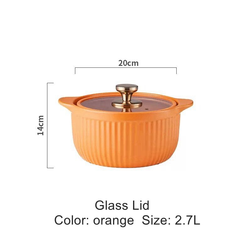 Luxury Soup Pot Crock Pot Casserole Ceramic Saucepan Soup EarthenPot High Temperature Resistant Cooking Pan Pot for Gas Stove