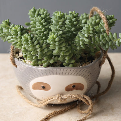 HOT Sloth Flower Pot Animal Plant Pot Hanging Planter Ceramic Pots for Plants Home Garden Hang Plant Scindapsus Chlorophytum Pot