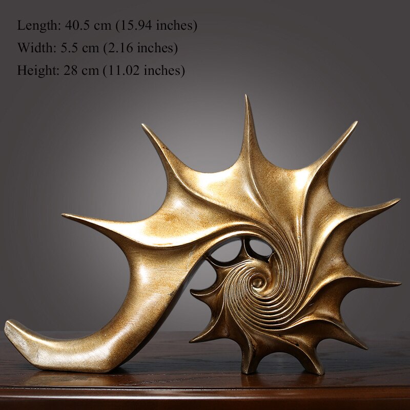 Nordic Retro Resin Shell Conch Ornaments Creative Light Luxury Home Decor Statue Crafts Simplified Office Sculptures Decoration