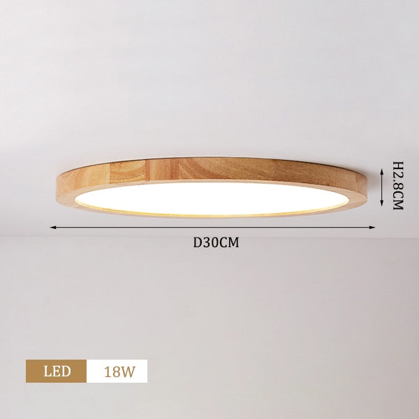 Led Wood Ceiling Lamp Modern Kitchen Bedroom Entrance Light Fixture Surface Mounted Bedroom Closet 2.8Cm Height Ceiling Lighting