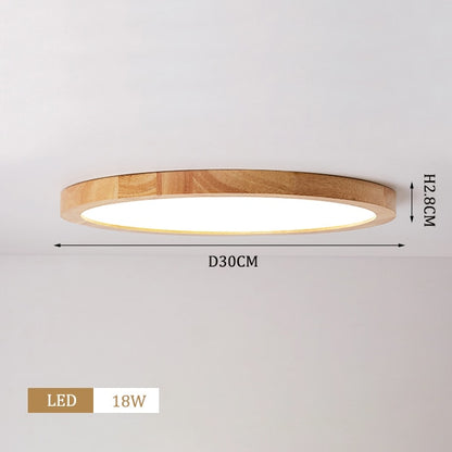 Led Wood Ceiling Lamp Modern Kitchen Bedroom Entrance Light Fixture Surface Mounted Bedroom Closet 2.8Cm Height Ceiling Lighting