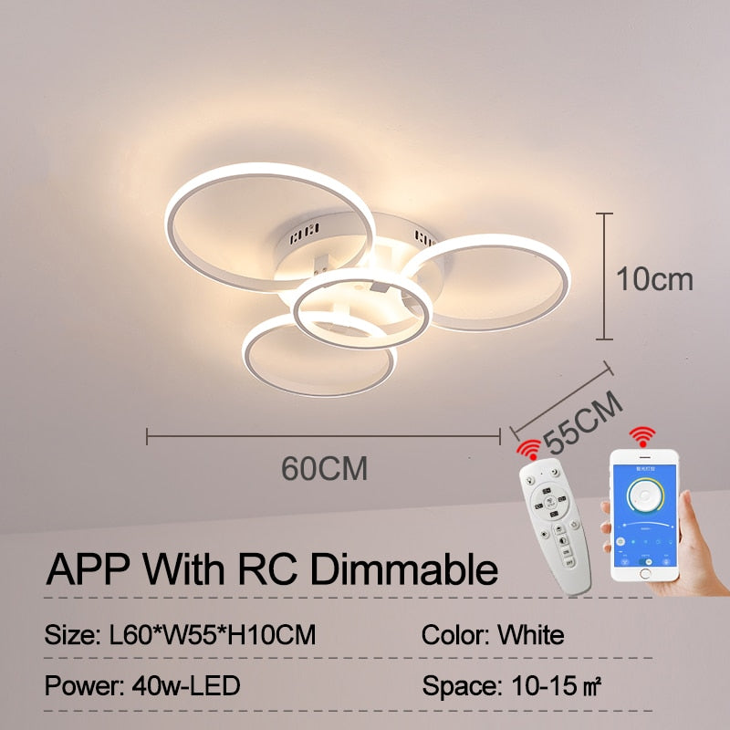 NEO Gleam Modern led ceiling lights lamp New RC Dimmable APP Circle rings designer for living room bedroom ceiling lamp fixtures