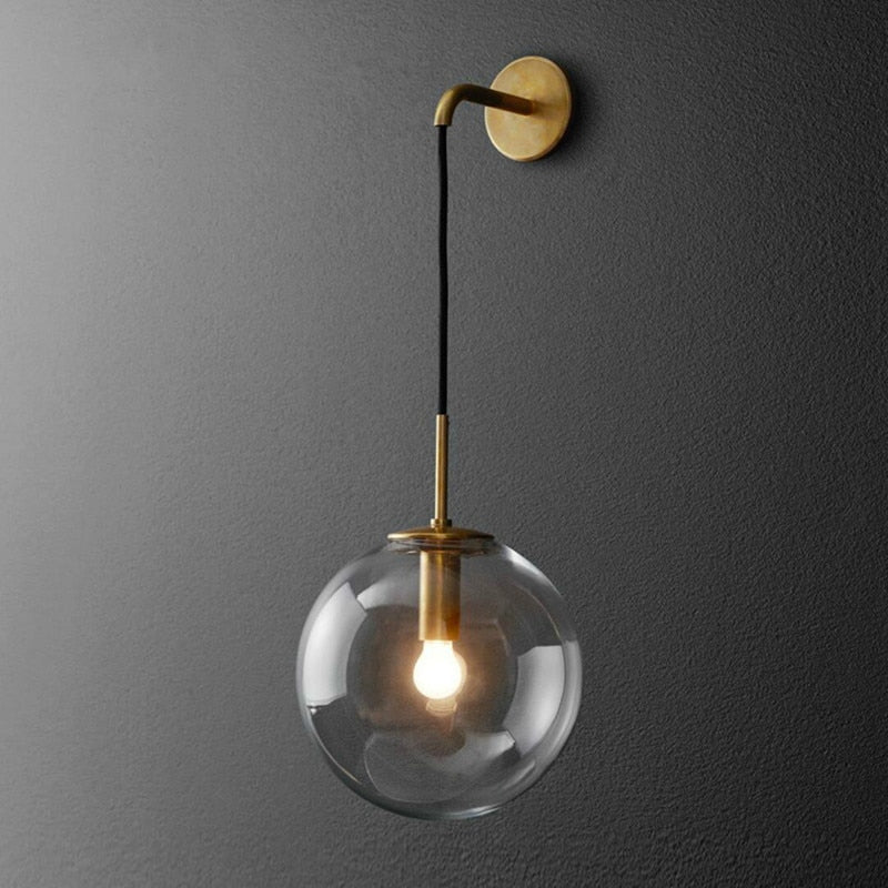 Nordic Wall Lamps Modern Sconce Wall Light Fixture Stairway LED Light In Post-modern Rustic Antique Edison Glass Spherical Shape