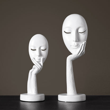 Funny Face Statues for Decorative Figurines Home Decoration Ornamental Accessori Sculpture Modern Resin Art table top home decor