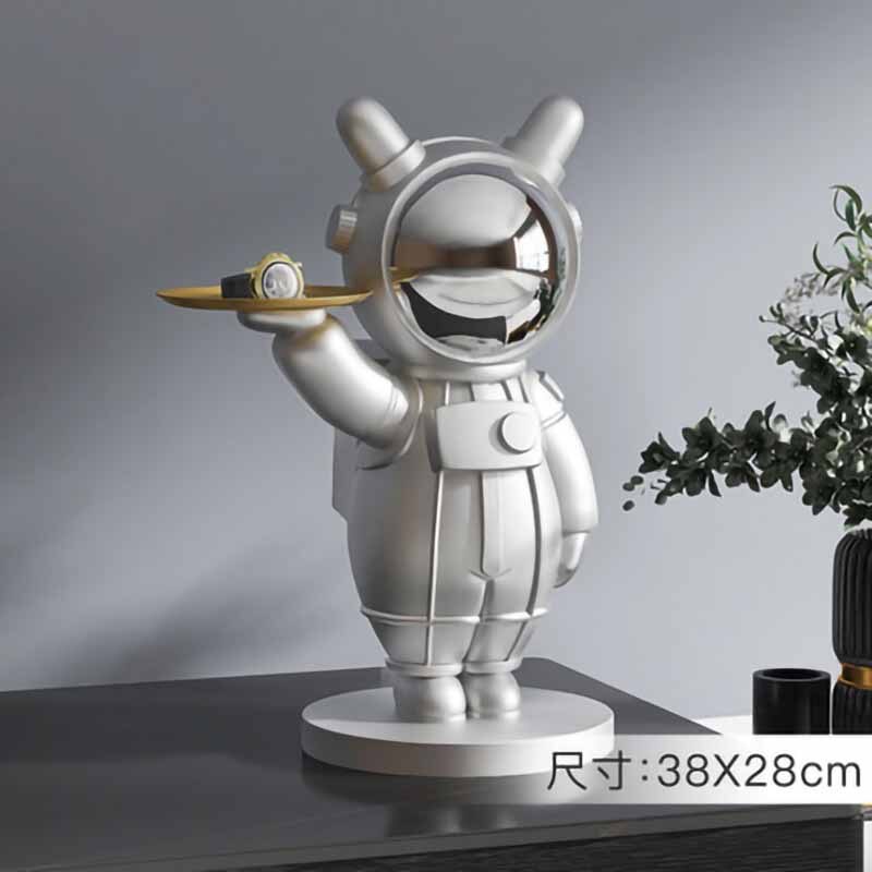 Dreamer Astronaut Tray Figurine Nordic Home Decor Floor Resin Statue Sculpture Modern Fashion Indoor Room Decoration Accessories