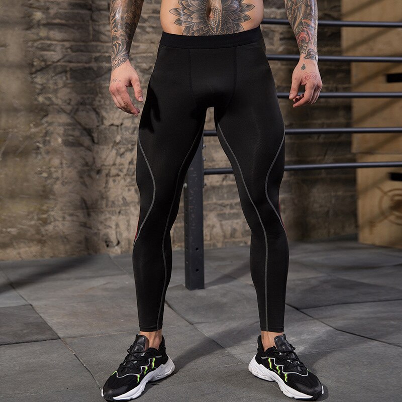 Men Running Pants Sports Tights Quick Dry Gym Crossfit Trousers Workout Tracksuit Basketball Training Long Pants Custom Logo