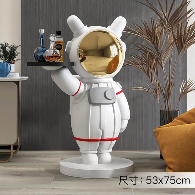 Dreamer Astronaut Tray Figurine Nordic Home Decor Floor Resin Statue Sculpture Modern Fashion Indoor Room Decoration Accessories