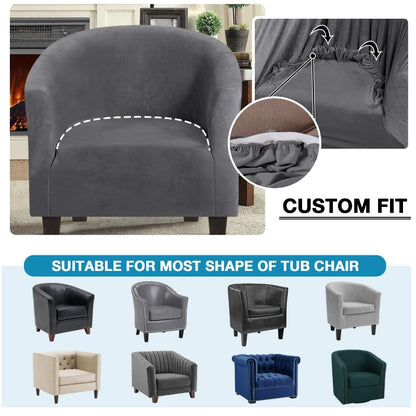 Velvet Club Chair Covers for Armchairs Stretch Sofa Slipcovers Removable Sofa Couch Cover for Bar Counter Living Room Reception