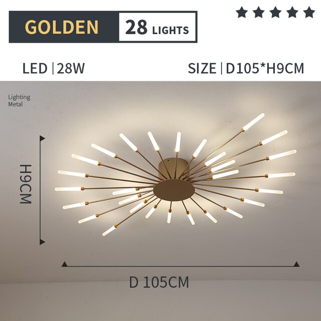 New Luxurious LED Chandelier Light Spiral Fireworks Designer Ceiling Lamps Living Room Home Deco Bedroom Pendant Lamp Fixture